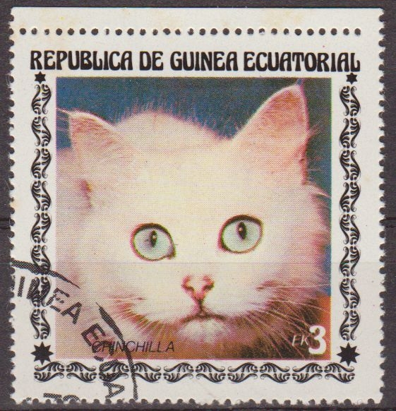 z vendido Guinea Ecuatorial 1976 Sello * Fauna Animales 03 Gato Chinchilla 3ek Guinée Equatoriale Preobliteré Matasello de favor Preobliterado 